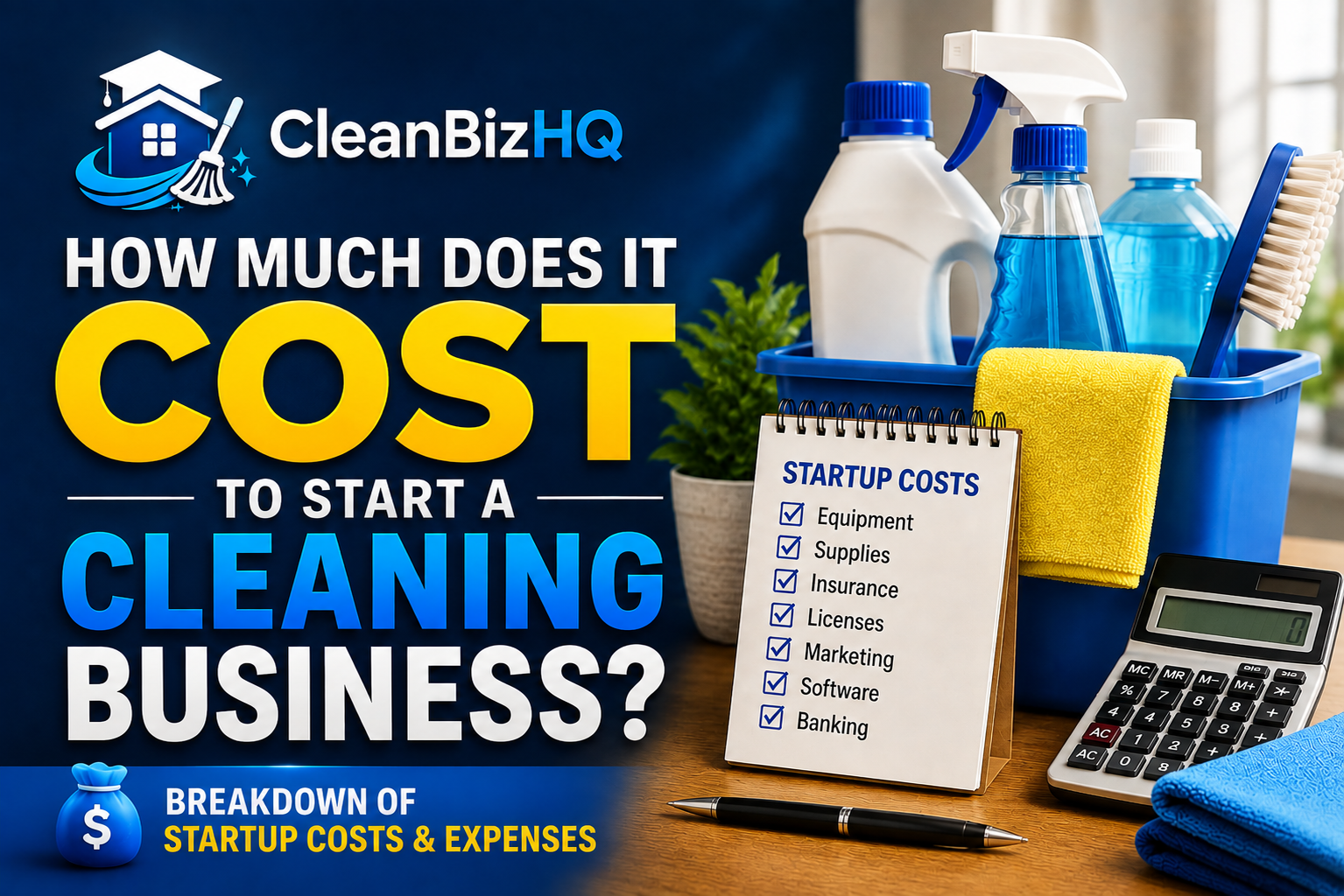 How much it costs to start a cleaning business with cleaning supplies and startup cost checklist